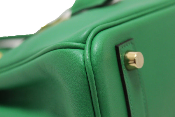 Hermes Menthe Swift Leather Gold Hardware Birkin 25 Handbag