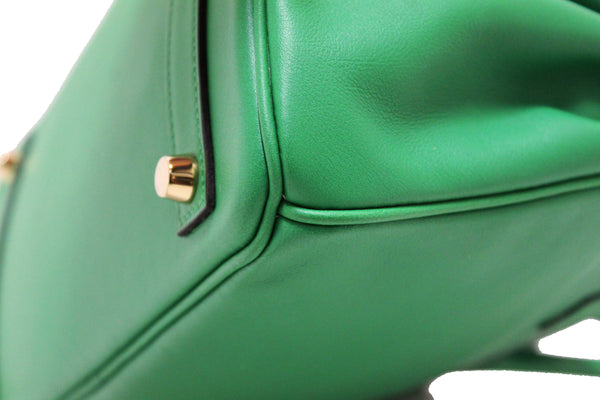 Hermes Menthe Swift Leather Gold Hardware Birkin 25 Handbag