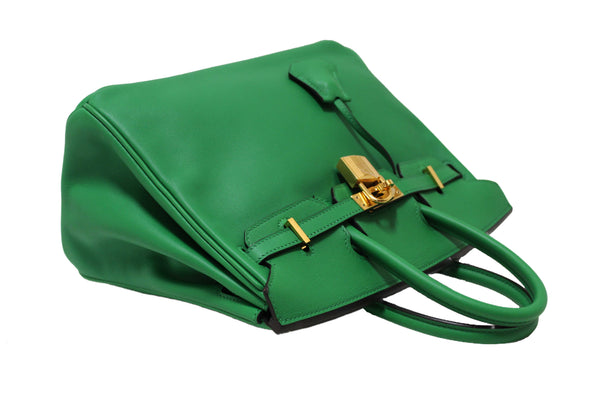 Hermes Menthe Swift Leather Gold Hardware Birkin 25 Handbag
