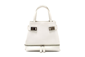 SalvatoreFerragamo Salvatore Ferragamo Vintage White Cowhide Leather H | Italystation.com - Shop Now at italystation.com