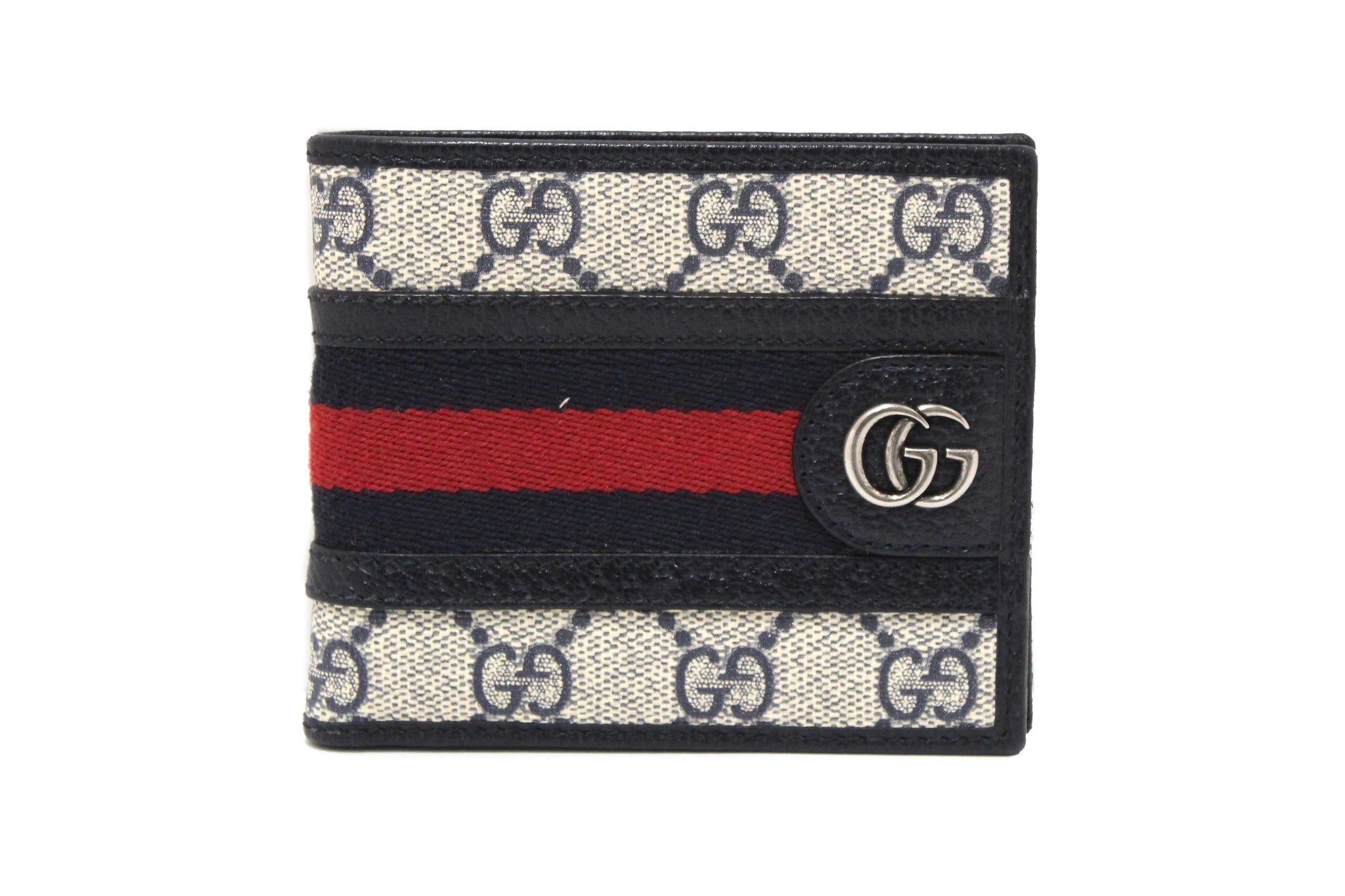 Gucci GG Supreme Monogram Web Mens Ophidia Bi-Fold Wallet 597606