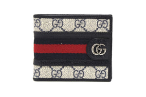 Gucci GG Supreme Monogram Web Mens Ophidia Bi-Fold Wallet 597606
