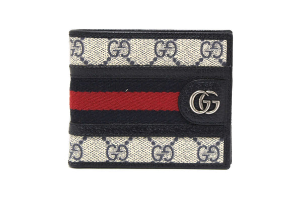 Gucci GG Supreme Monogram Web Mens Ophidia Bi-Fold Wallet 597606