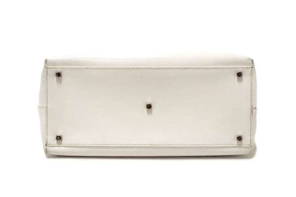 Salvatore Ferragamo Vintage White Cowhide Leather Handbag