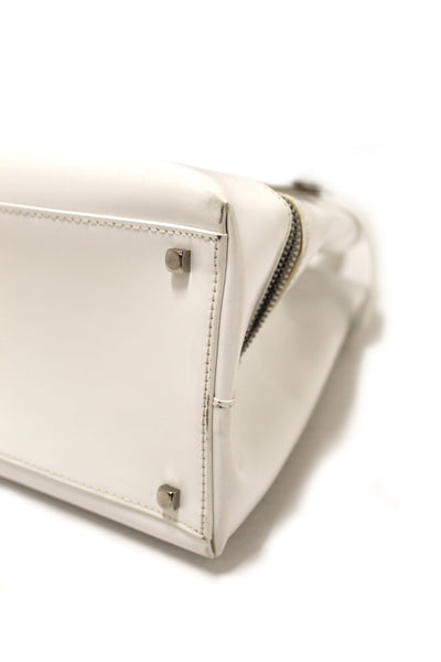 Authentic Salvatore Ferragamo Vintage White Cowhide Leather Handbag