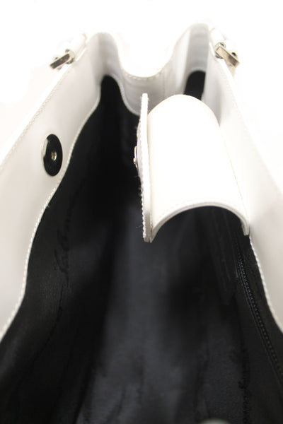 Salvatore Ferragamo Vintage White Cowhide Leather Handbag