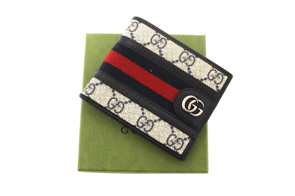 Gucci GG Supreme Monogram Web Mens Ophidia Bi-Fold Wallet 597606