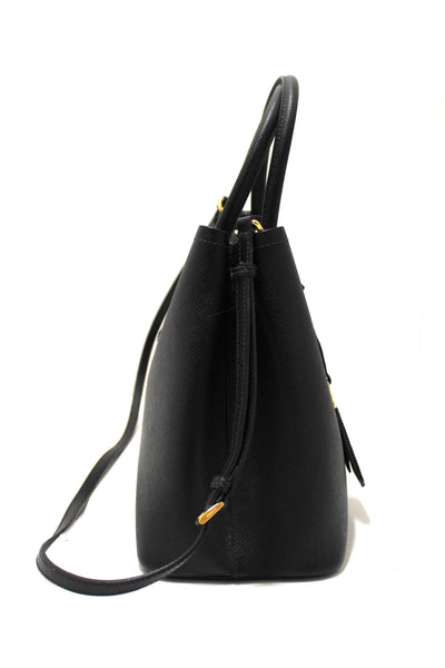 Prada Black Saffiano Leather Medium Double Bag