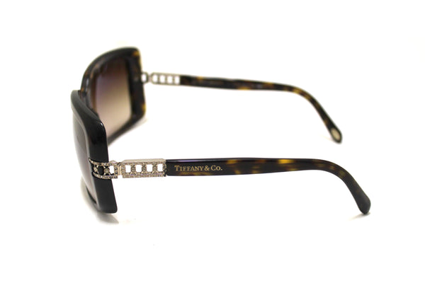 Tiffany & Co Brown Tortoise Shell Atlas Crystal Square Sunglasses