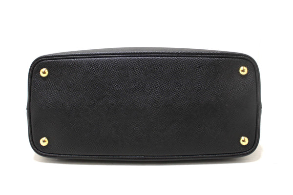 Prada Black Saffiano Leather Medium Double Bag
