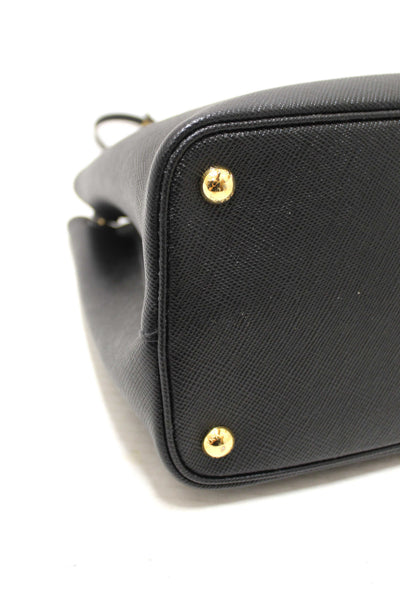 Prada Black Saffiano Leather Medium Double Bag