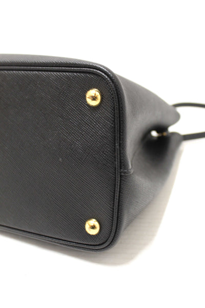 Prada Black Saffiano Leather Medium Double Bag
