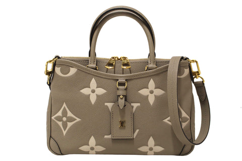 Louis Vuitton Tourterelle / Crème Beige Monogram Empreinte Leather Trianon PM Tote Bag