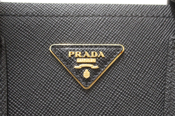 Prada Black Saffiano Leather Medium Double Bag