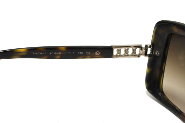 Tiffany & Co Brown Tortoise Shell Atlas Crystal Square Sunglasses