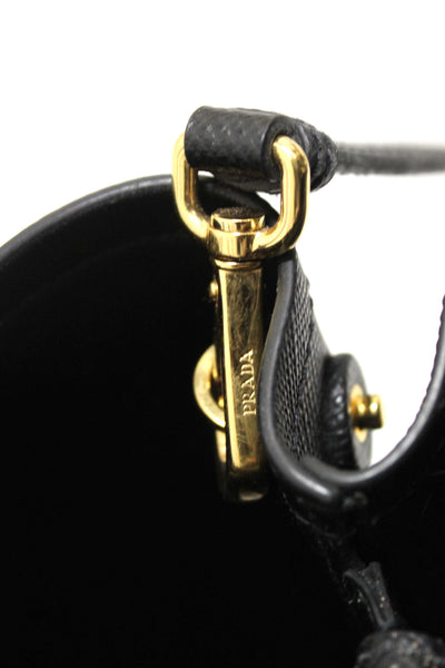 Prada Black Saffiano Leather Medium Double Bag