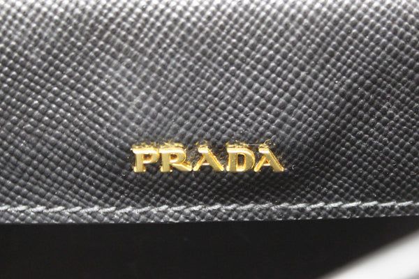 Prada Black Saffiano Leather Medium Double Bag