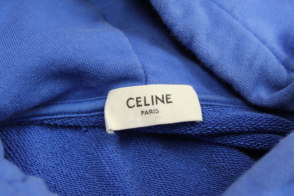 Celine Blue Cotton Logo Hoodie Sweater Size XS