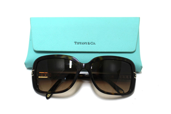 Tiffany & Co Brown Tortoise Shell Atlas Crystal Square Sunglasses