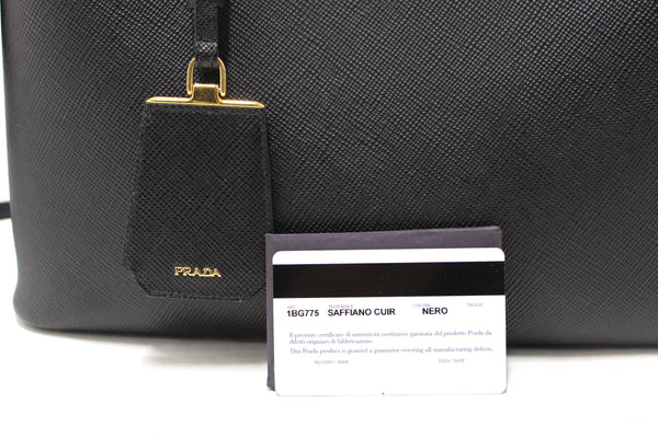 Prada Black Saffiano Leather Medium Double Bag