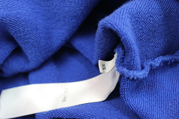 Celine Blue Cotton Logo Hoodie Sweater Size XS