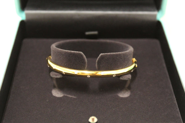 Tiffany & Co. Vintage 18k Gold Platinum Etoile Diamond Bangle Bracelet