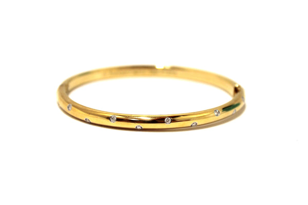 Tiffany & Co. Vintage 18k Gold Platinum Etoile Diamond Bangle Bracelet