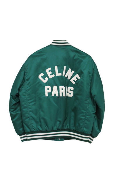 Celine Green Nylon Varsity Jacket Size 34