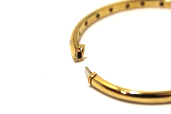 Tiffany & Co. Vintage 18k Gold Platinum Etoile Diamond Bangle Bracelet