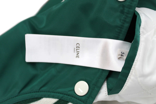 Celine Green Nylon Varsity Jacket Size 34