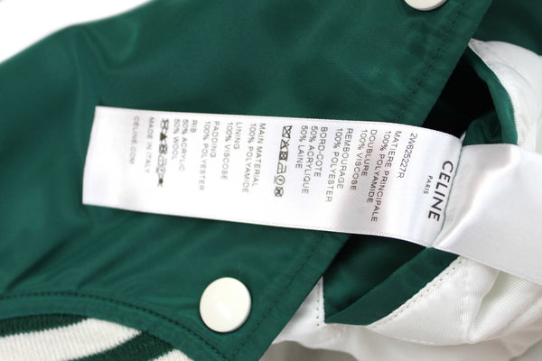 Celine Green Nylon Varsity Jacket Size 34