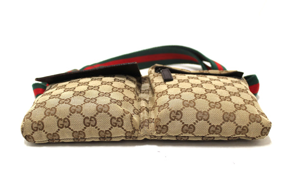 Gucci Vintage GG Monogram Web Double Pocket Belt Waist Bag 28566