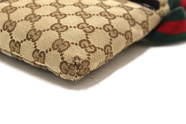 Gucci Vintage GG Monogram Web Double Pocket Belt Waist Bag 28566