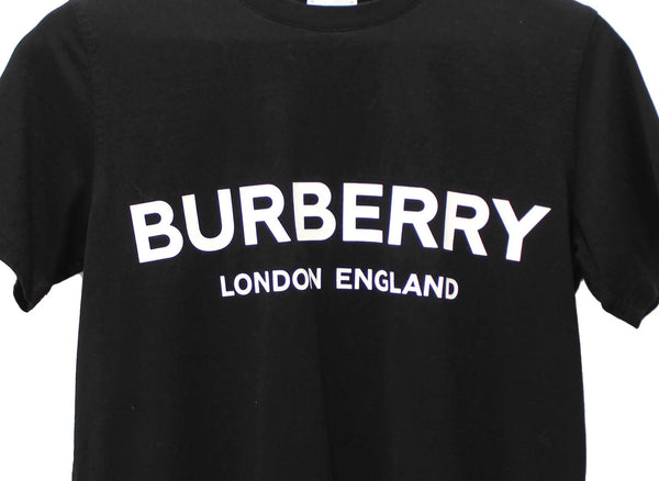 Burberry Black Cotton Logo Print T-shirt size S