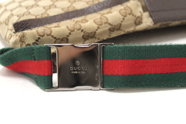 Gucci Vintage GG Monogram Web Double Pocket Belt Waist Bag 28566