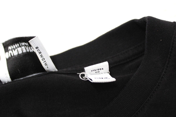 Burberry Black Cotton Logo Print T-shirt size S