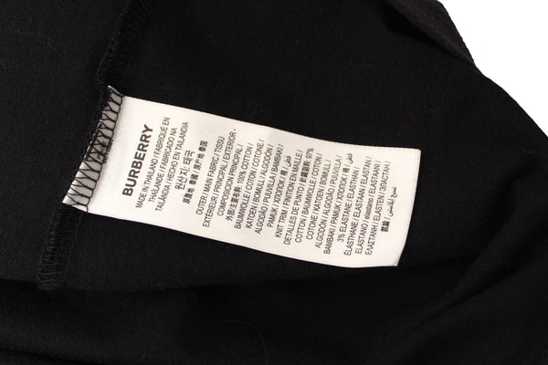 Burberry Black Cotton Logo Print T-shirt size S