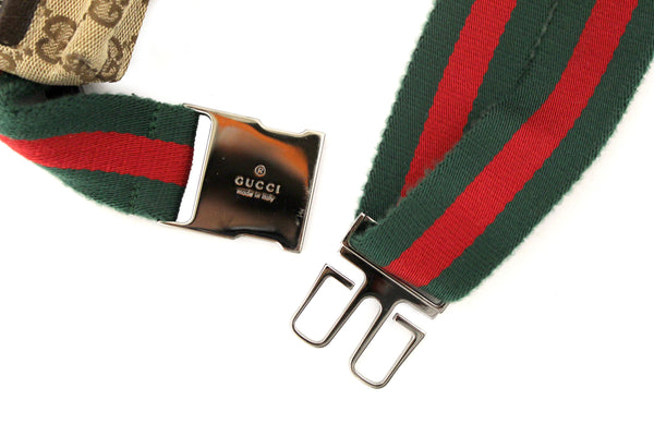 Gucci Vintage GG Monogram Web Double Pocket Belt Waist Bag 28566
