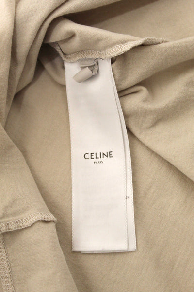 Celine Neutral and Red Cotton Graphic Print T-shirt size S