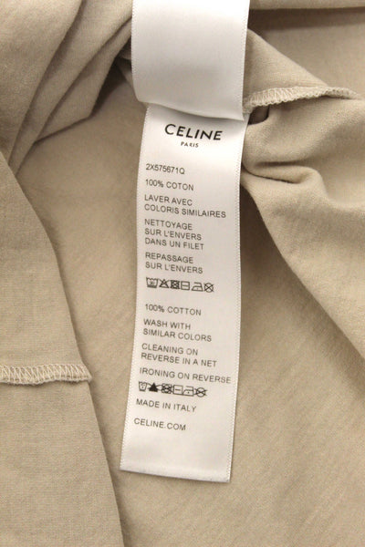 Celine Neutral and Red Cotton Graphic Print T-shirt size S