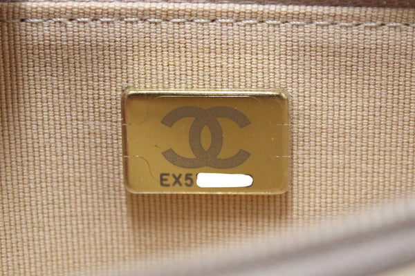 NEW Chanel Beige Quilted Caviar Leather Wallet On Chain WOC/ Clutch Bag