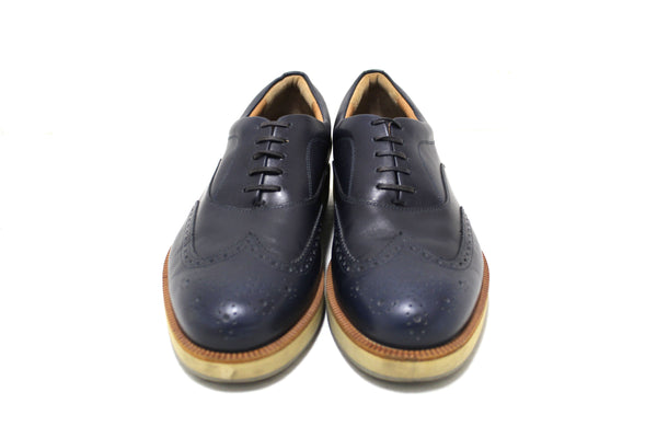 SalvatoreFerragamo Salvatore Ferrgamo Men's Blue Calf Leather Wingtip  | Italystation.com - Shop Now at italystation.com