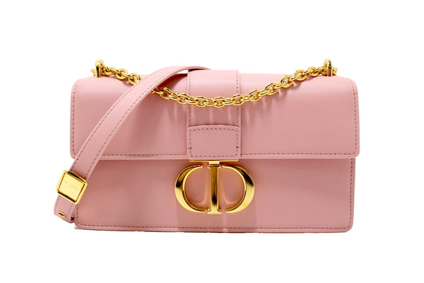Christian Dior Pink Calfskin Leather 30 Montaigne East-West Bag with Chain