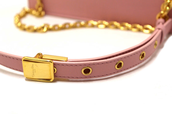 Christian Dior Pink Calfskin Leather 30 Montaigne East-West Bag with Chain