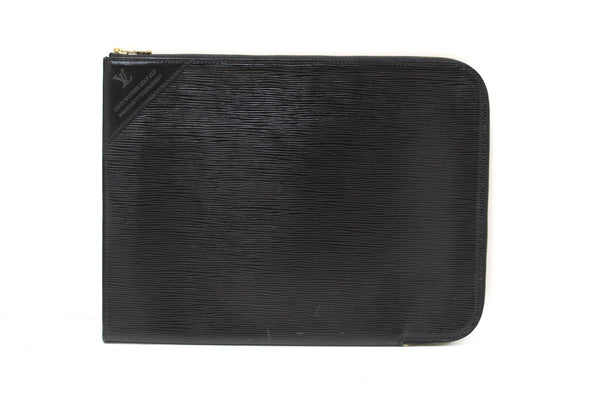 Vintage Louis Vuitton Golf Cup 1990 Charity Tournament Black Epi Leather Poche Documents Portfolio Case