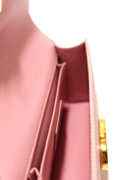 Christian Dior Pink Calfskin Leather 30 Montaigne East-West Bag with Chain