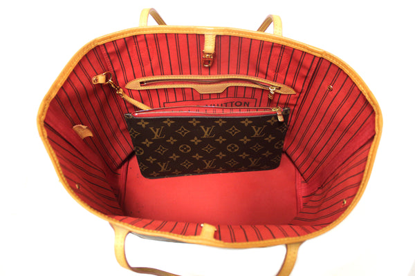Louis Vuitton Classic Monogram Neverfull MM Tote Shoulder Bag