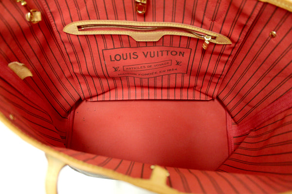 Louis Vuitton Classic Monogram Neverfull MM Tote Shoulder Bag