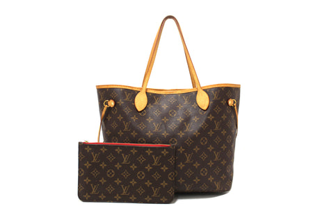 Louis Vuitton Classic Monogram Neverfull MM Tote Shoulder Bag