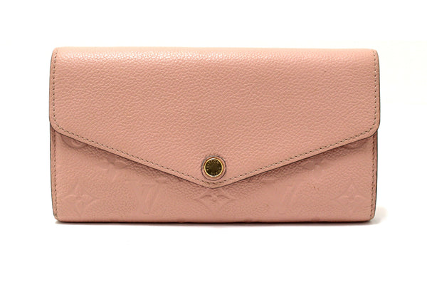 Louis Vuitton Pink Monogram Empreinte Leather Sarah Wallet